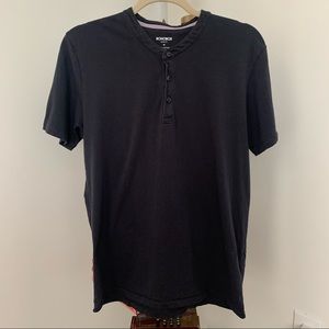 Bonobos Men's Navy Henley Short Sleeve Tshirt Size Medium Slim Fit